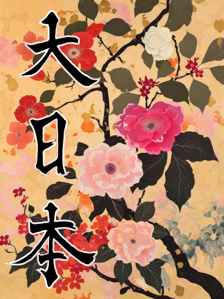 Hokusai Great Japan Poster Japanese Floral  6