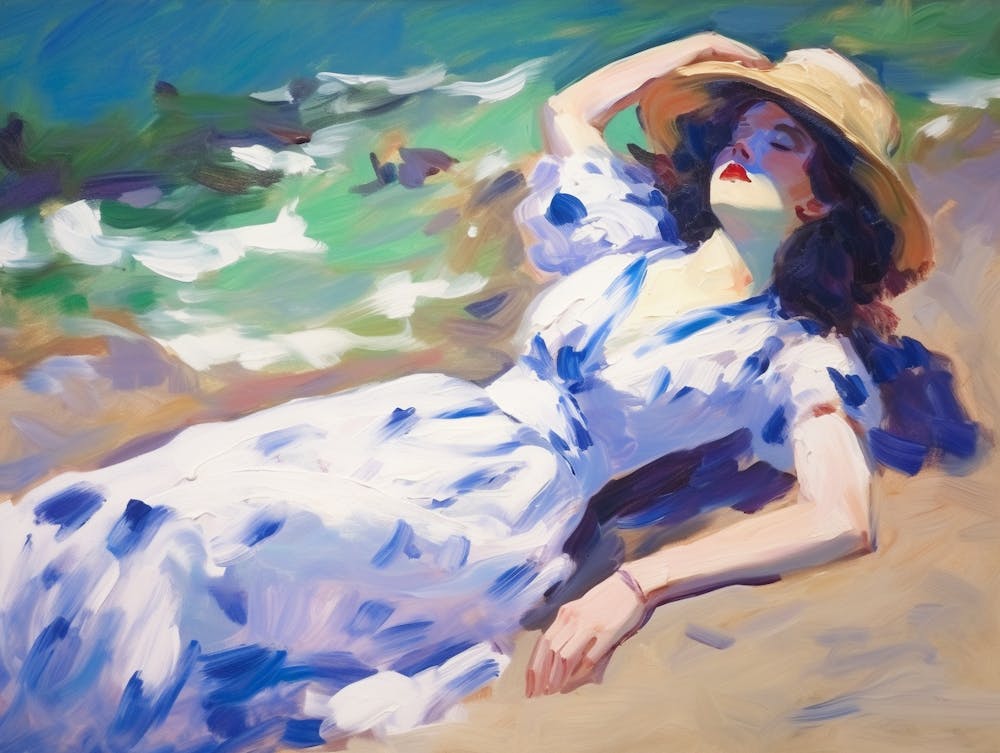 Girl Laying On The Beach