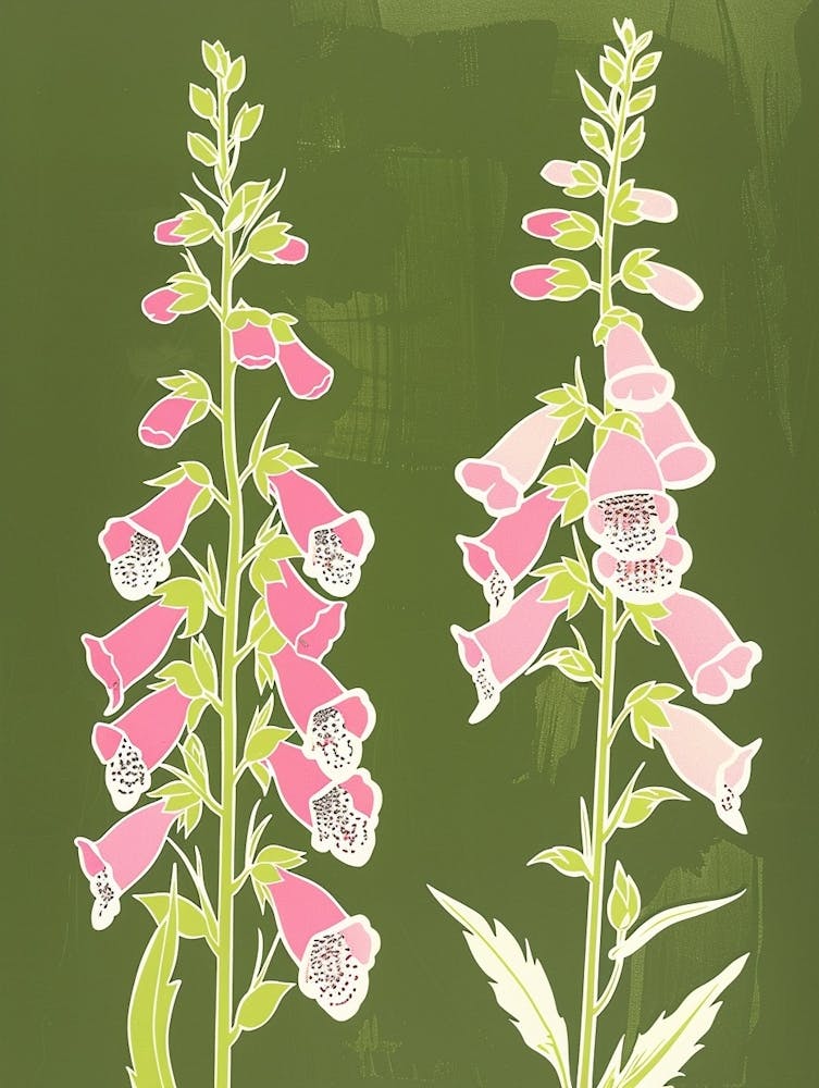 Pink & Green Foxglove 1