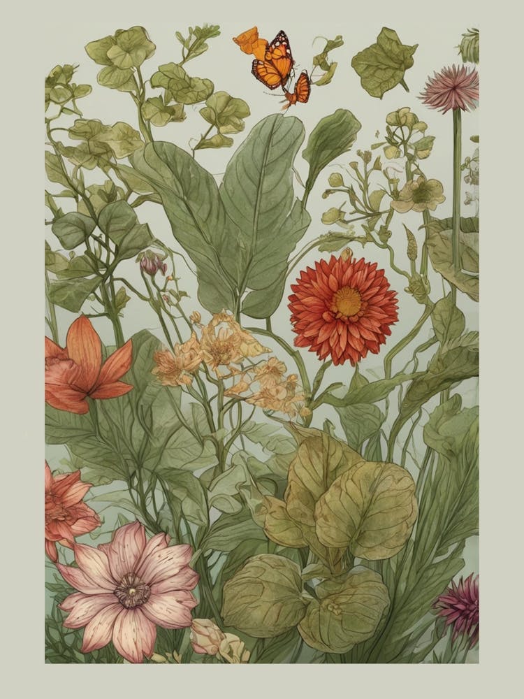 Flowers And Butterflies