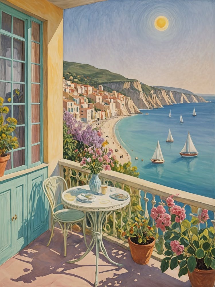 Balcony With Sailboats
