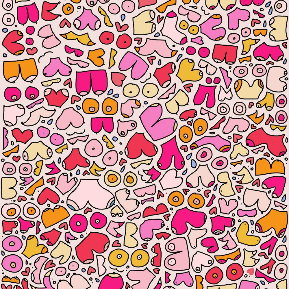 Boobs colorful pink