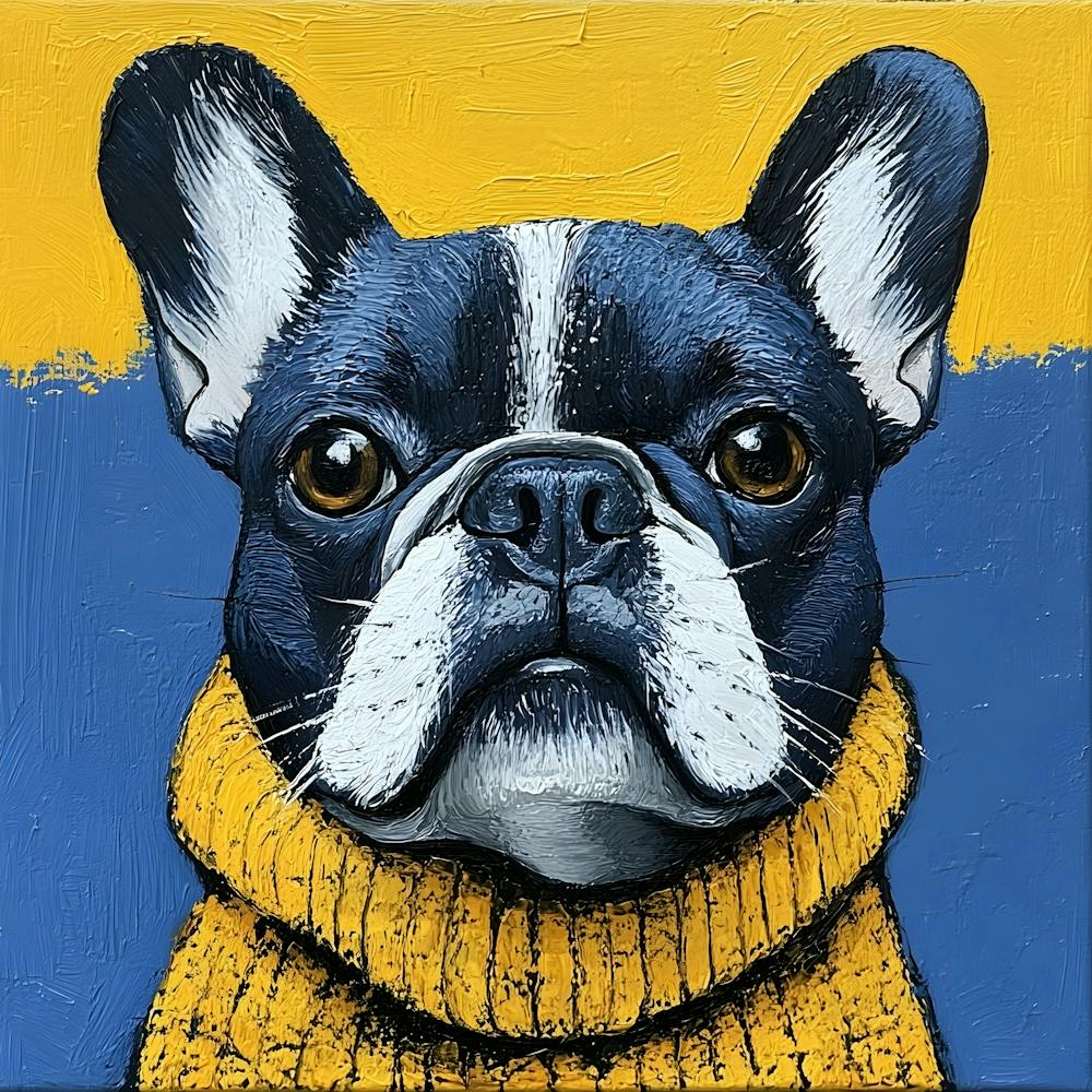 Frenchie In Yellow And Blue 7