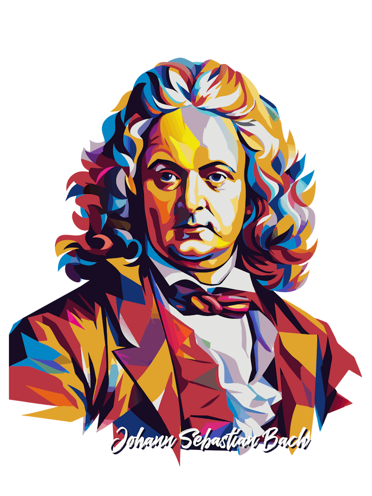 Johann Sebastian Bach 03 Portrait WPAP Pop Art