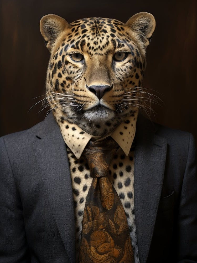 African Leopard Wearing A Suit 4