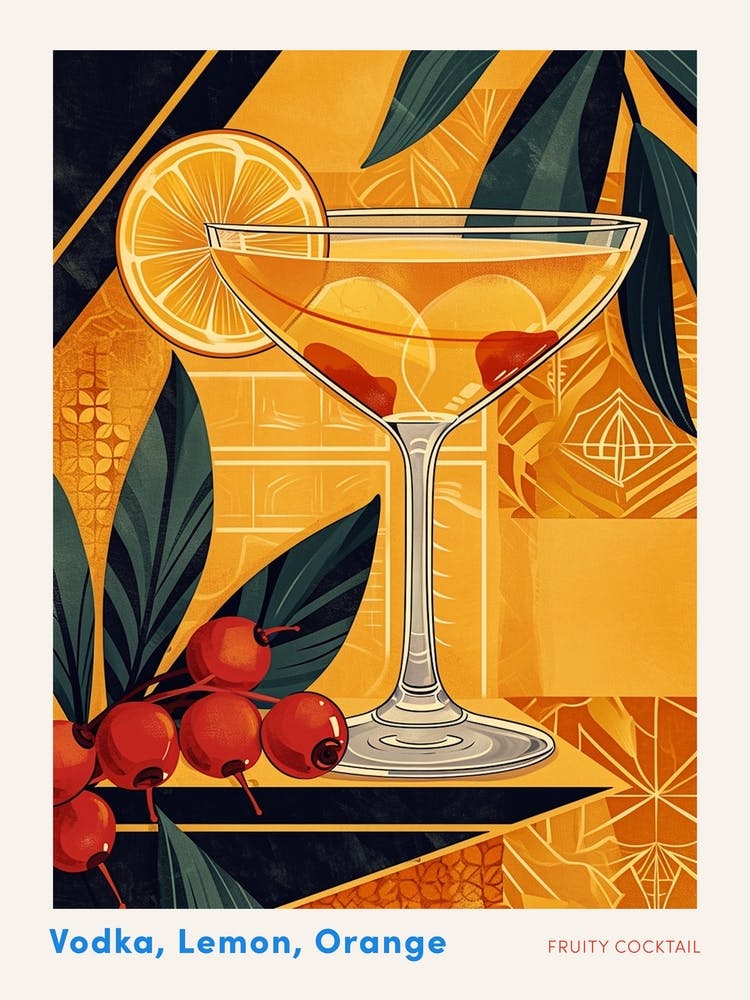 Fruity Art Deco Cocktail 3 Poster