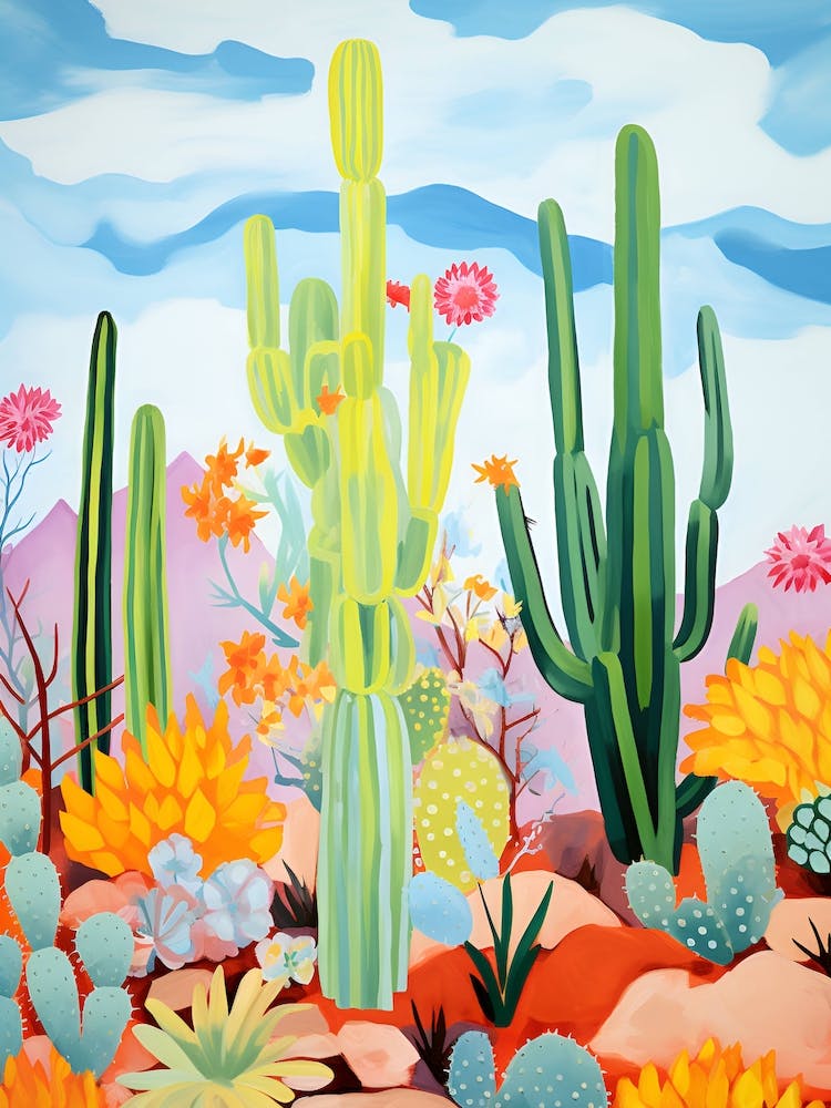 Western Cactus Desert Landscape