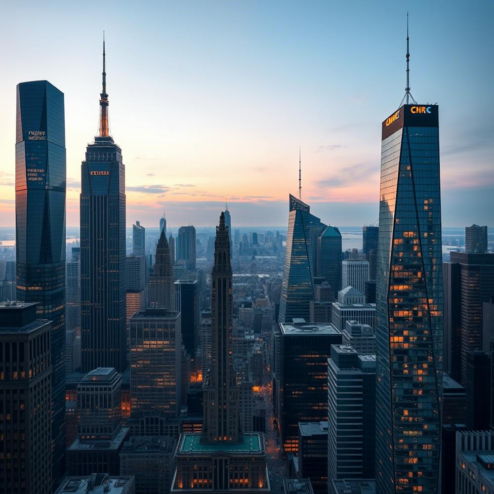 New York City Skyline At Sunset 1