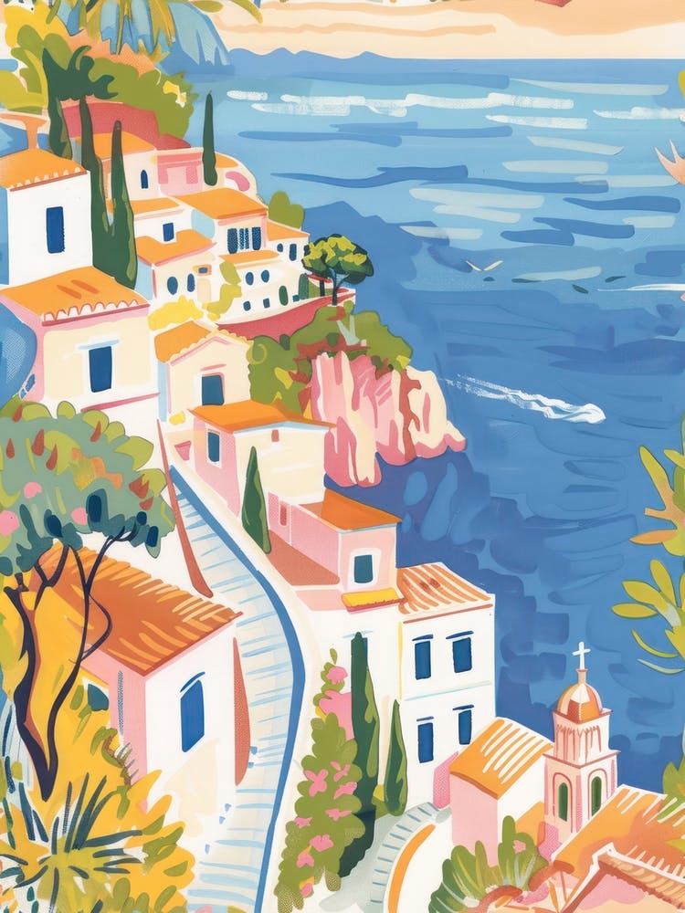Travel Poster Happy Places Amalfi Coast 8
