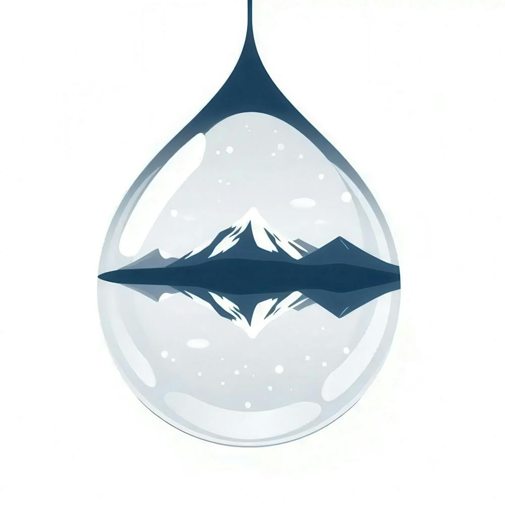 Water Drop With Mountains