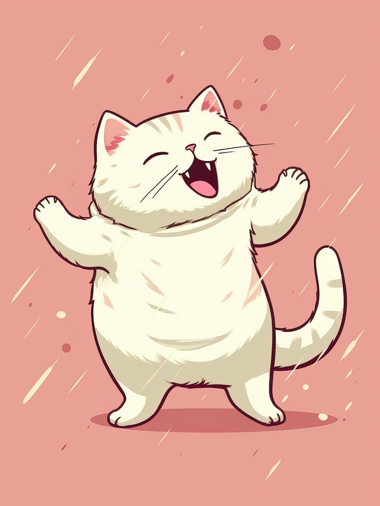 Kawaii Cat Drawings Dancing 1