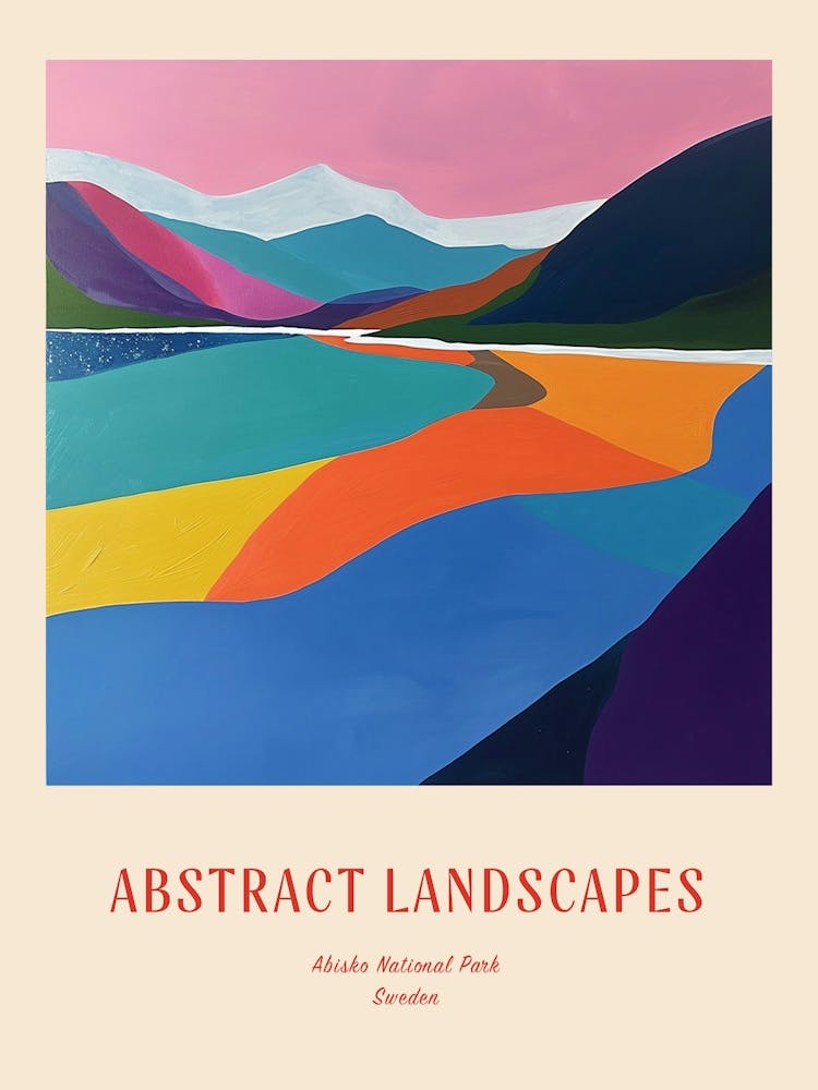 Colourful Abstract Abisko National Park Sweden 3 Poster