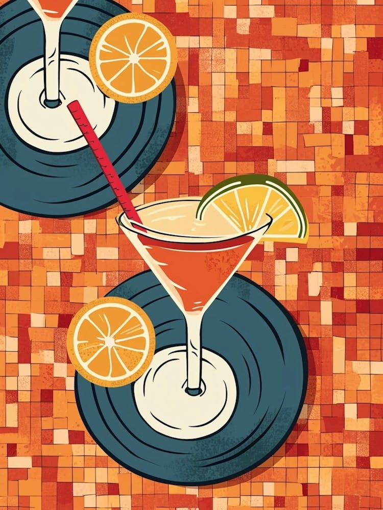 Tiled Orange Martini
