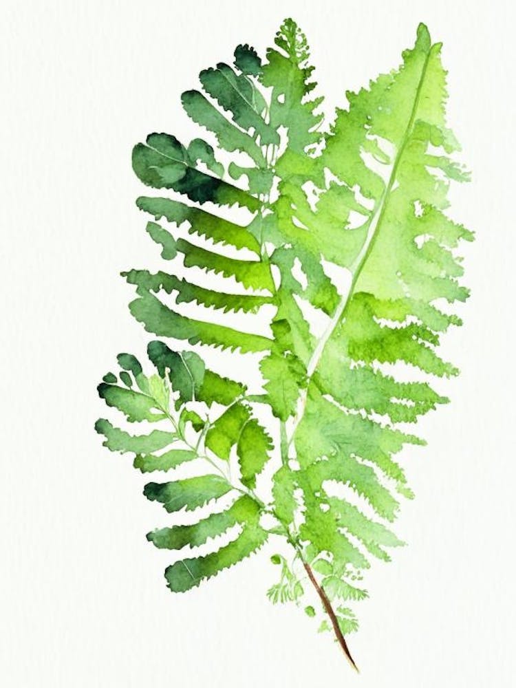 Maidenhair Fern Wildflower Watercolour 1