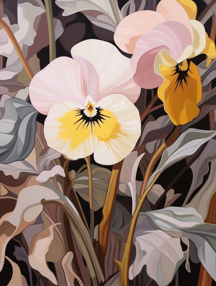 Wild Pansy 4 Flower Painting