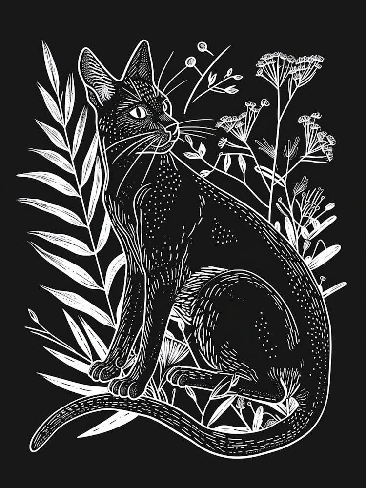 Javanese Cat Minimalist Illustration 2