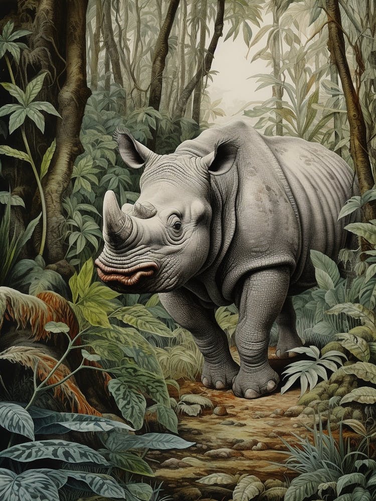 Rhino Exploring The Forest 3