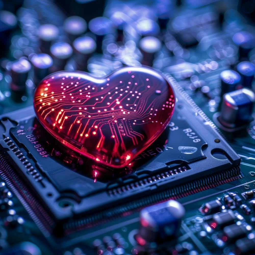 Heart On A Circuit Board