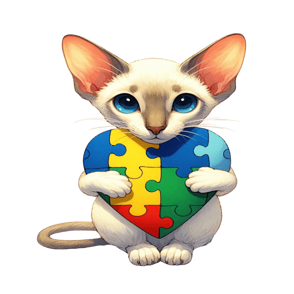 Autism Puzzle Piece Cat (Oriental Shorthair)