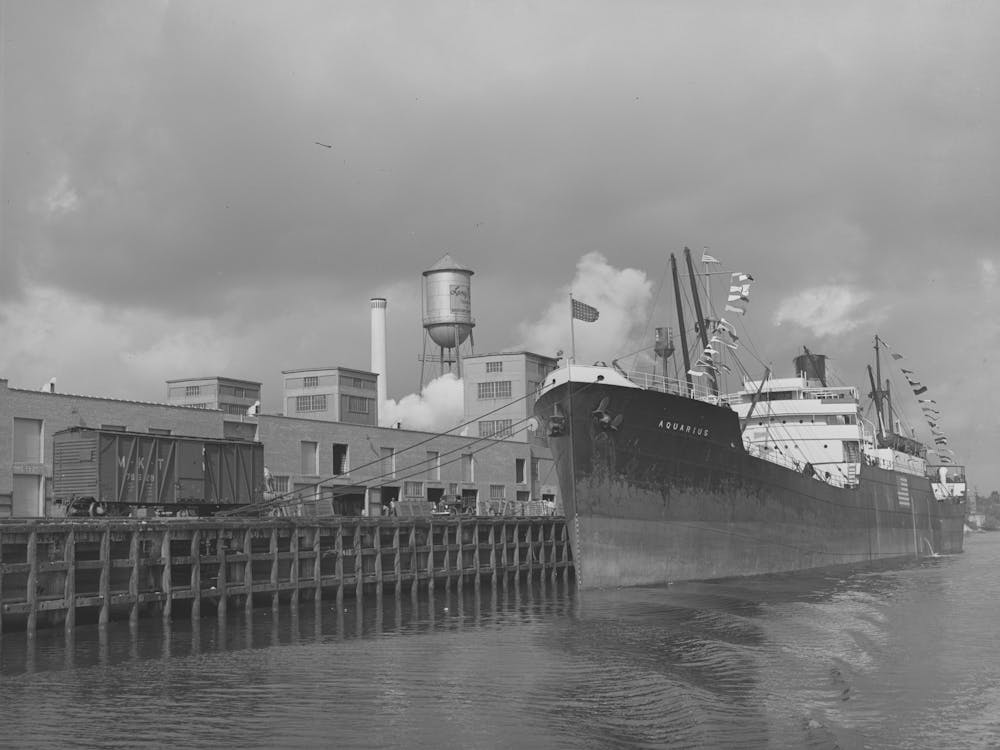 Frachter im Hafen von Houston, Texas von Russell Lee