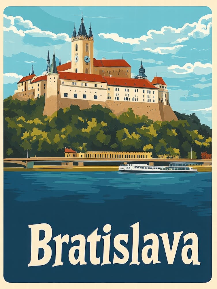 Aihrgdesign A Vintage Travel Poster Of Bratislava 1