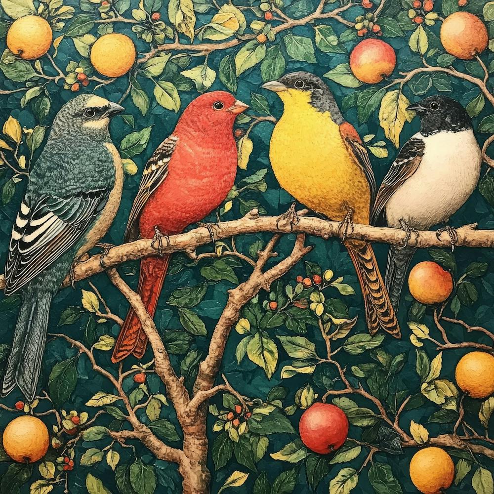 Birds On A Branch Art 5