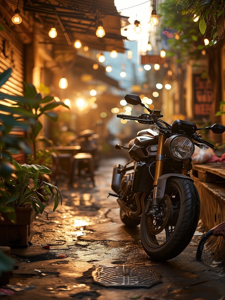 Motorcycle In The Alley 1