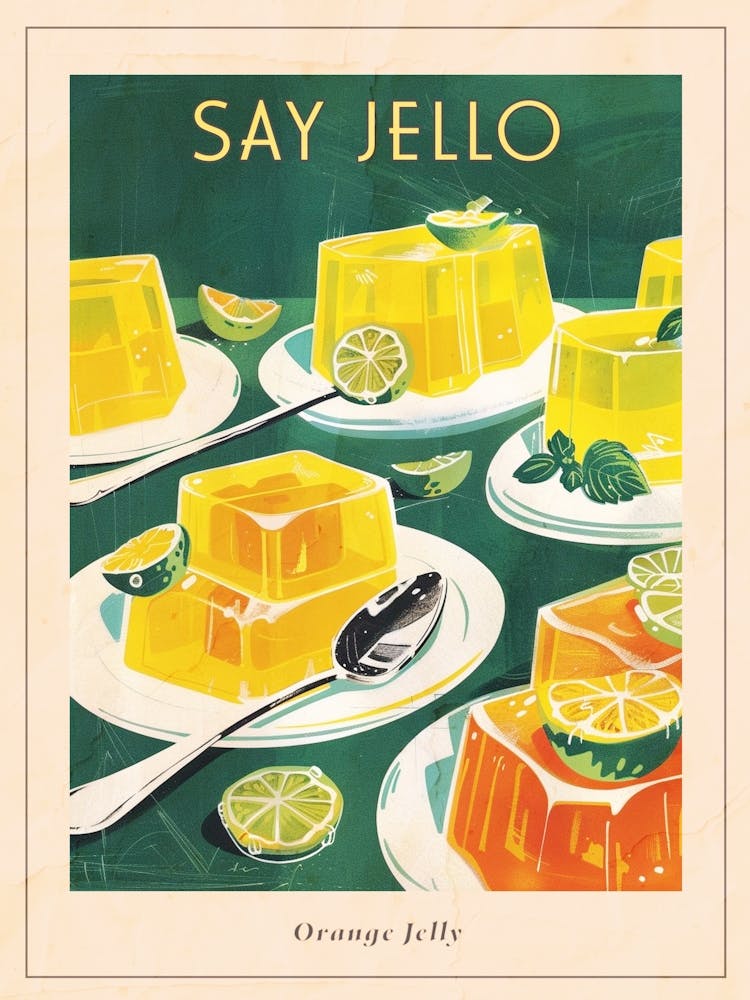 Orange Jelly Retro Advertisement Style 1 Poster