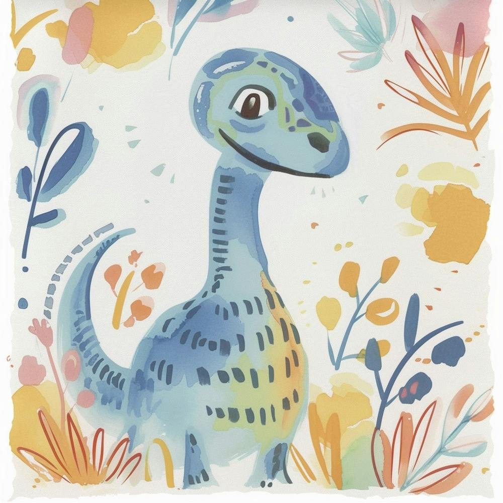 Cute Muted Therizinosaurus Dinosaur 2