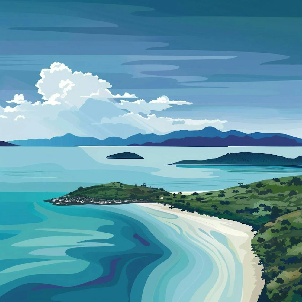 A Whitsunday Islands In Australia Vector Design