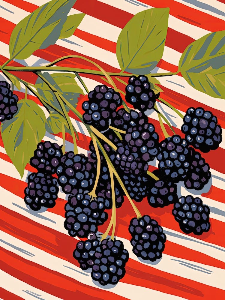 Elderberries Fruit Summer Illustration 3