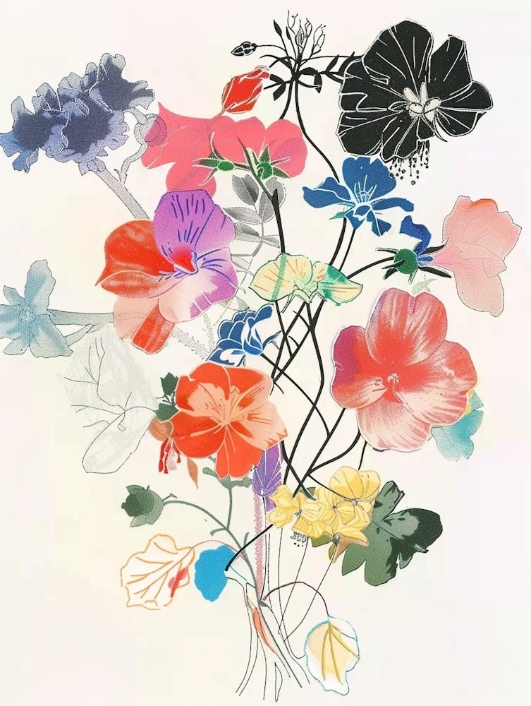 Geranium 1 Collage Flower Bouquet