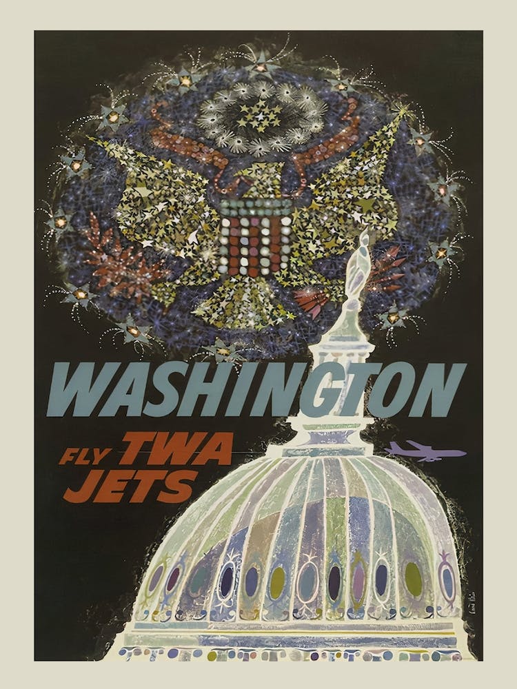 Fly Twa Jets Washington David Klein 1958