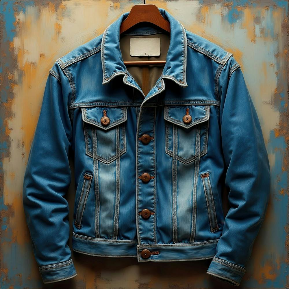 Blue Denim Jacket On A Hanger