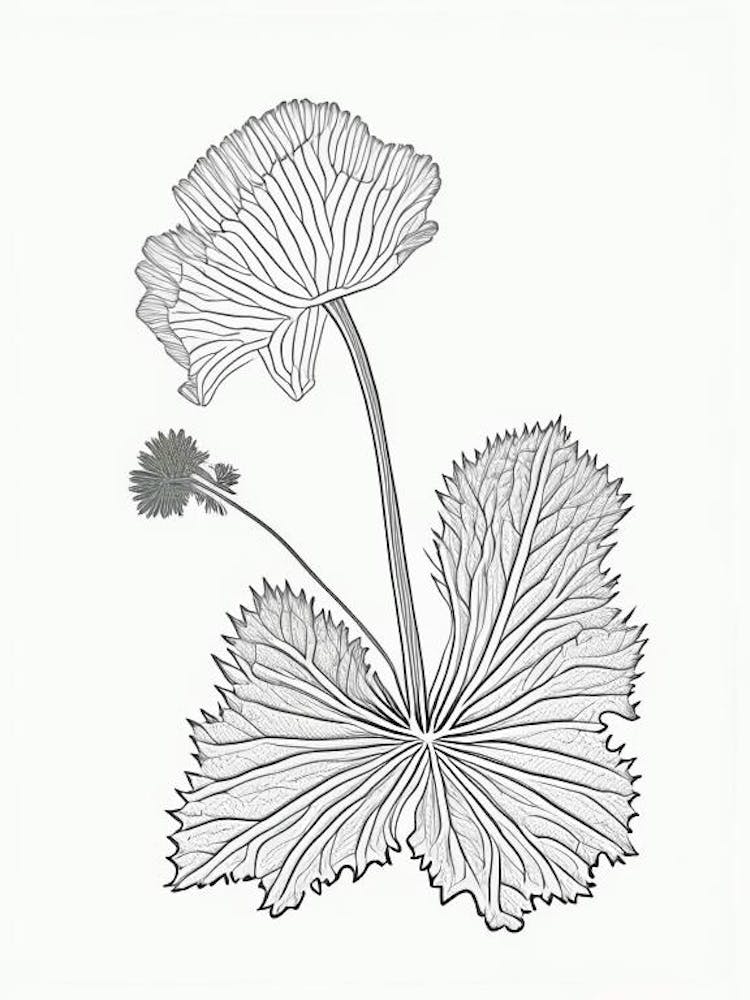 Coltsfoot Herb William Morris Inspired Line Drawing 1