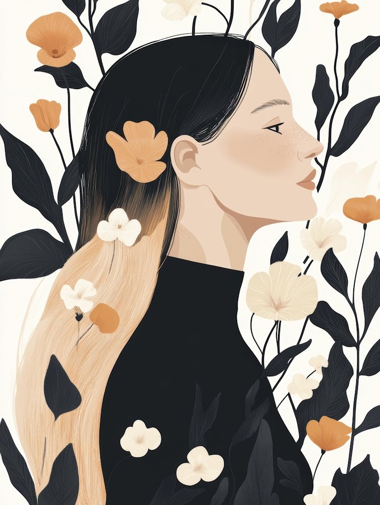 Porträt einer Frau mit Blumen 30