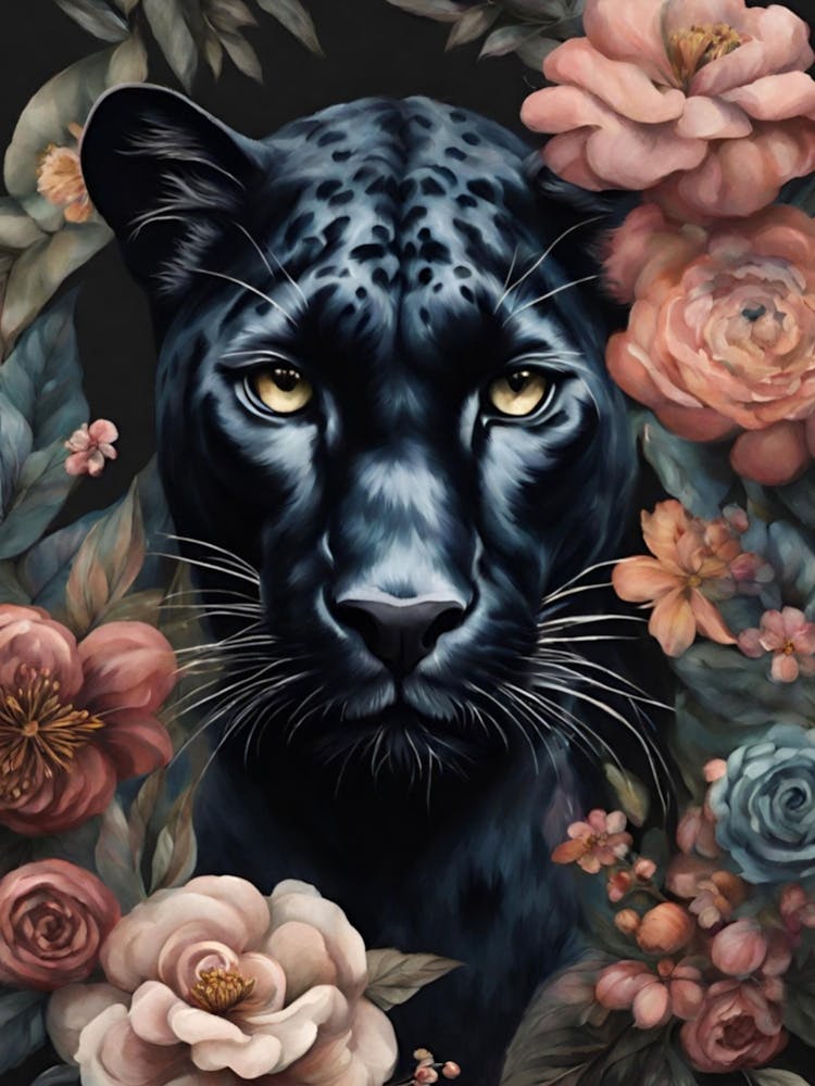 Jaguar And Blooms