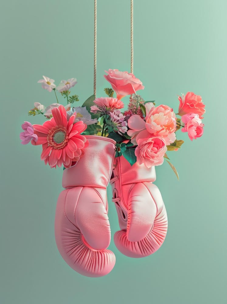 Boxing Gloves With Flowers
