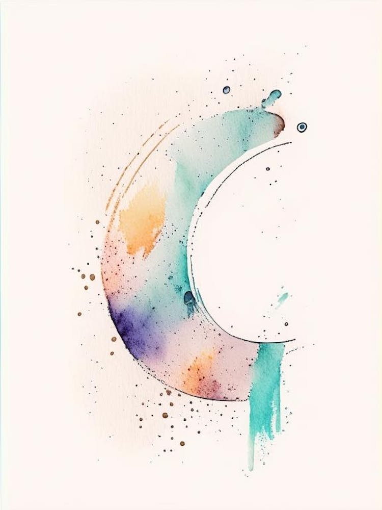 C, Letter, Alphabet Minimalist Watercolour 1