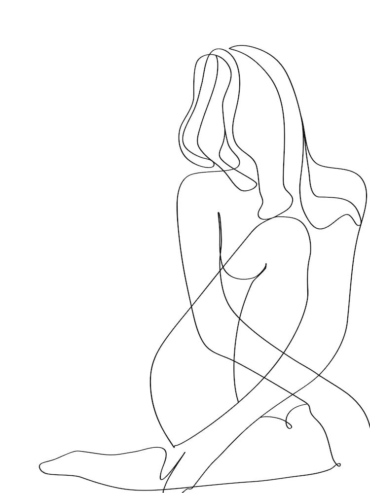 Continuous Line Drawing Of A Woman