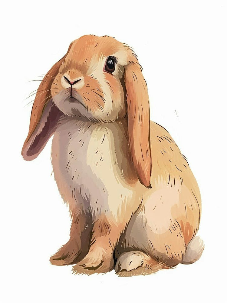 Holland Lop  Rabbit Kids Illustration 2