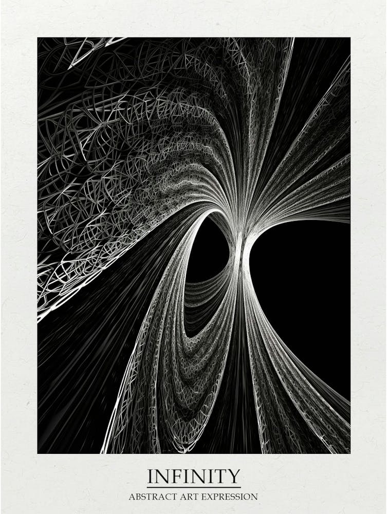 Infinity Abstract Black And White 8 Poster