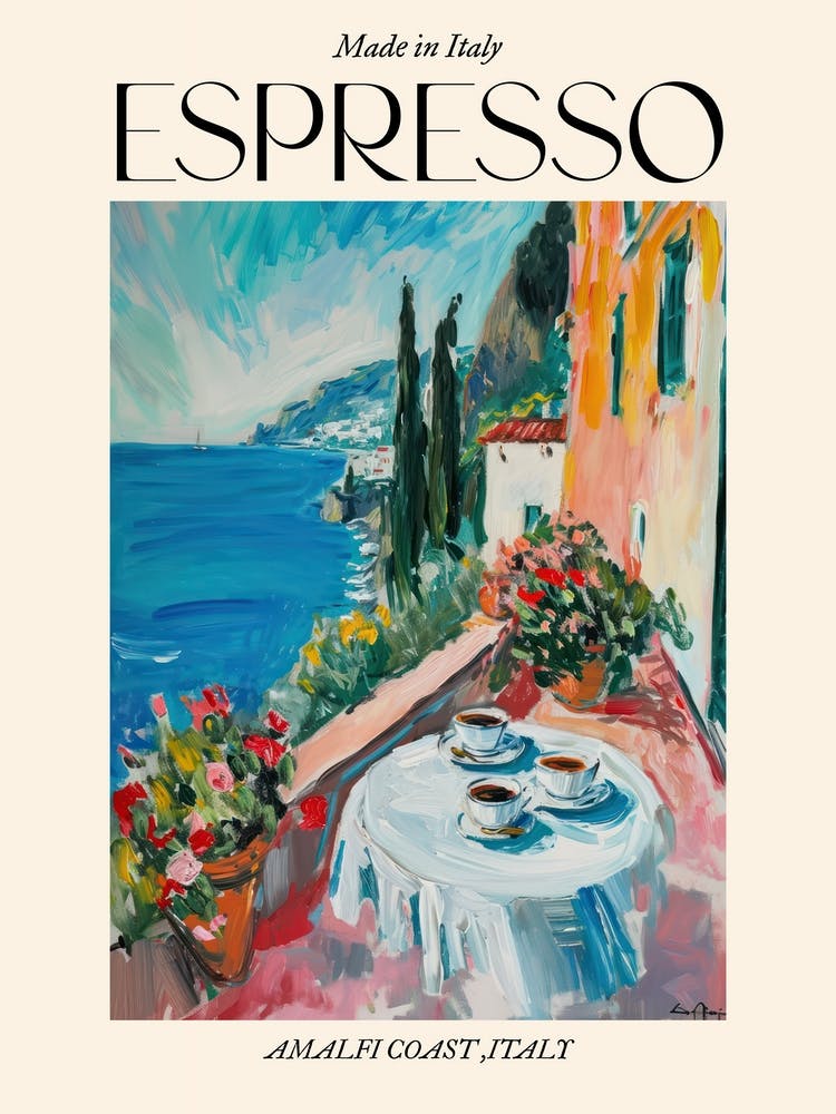 Amalfi Coast Espresso Made In Italy 1 Poster