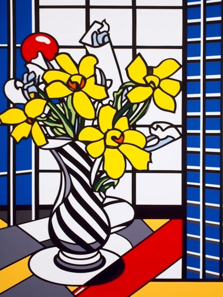 Freesia Flower Still Life  1 Pop Art Style