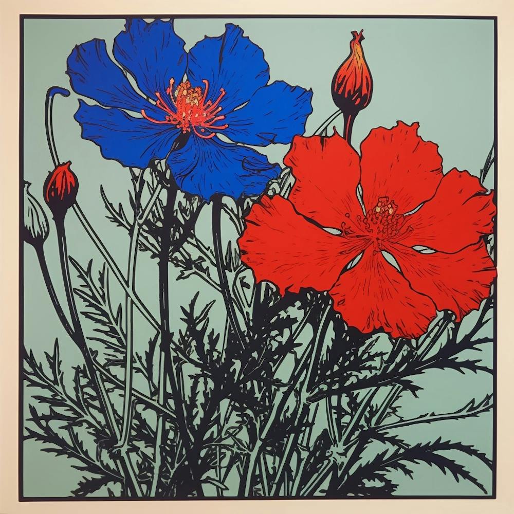 Love In A Mist Nigella 1 Pop Art Illustration Square