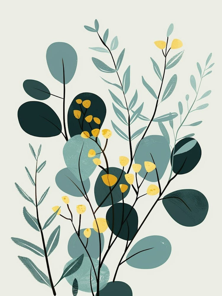 Eucalyptus Tree Illustration Flat 1
