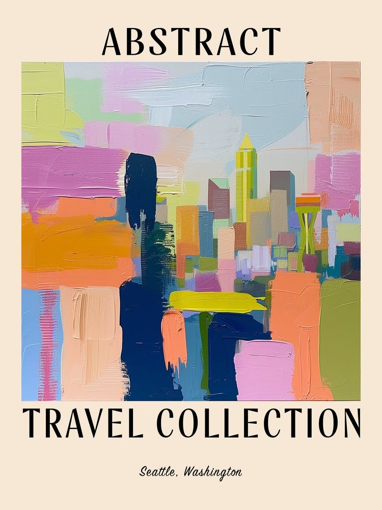 Abstract Travel Collection Poster Seattle Washington 1