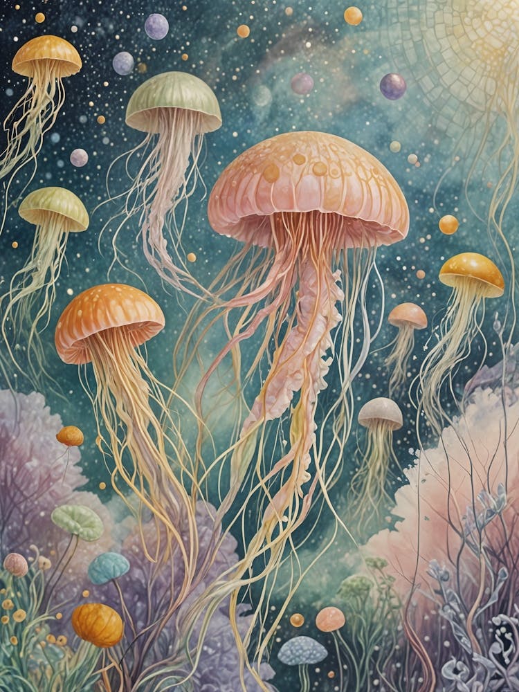 Pastel Jellyfish Burst