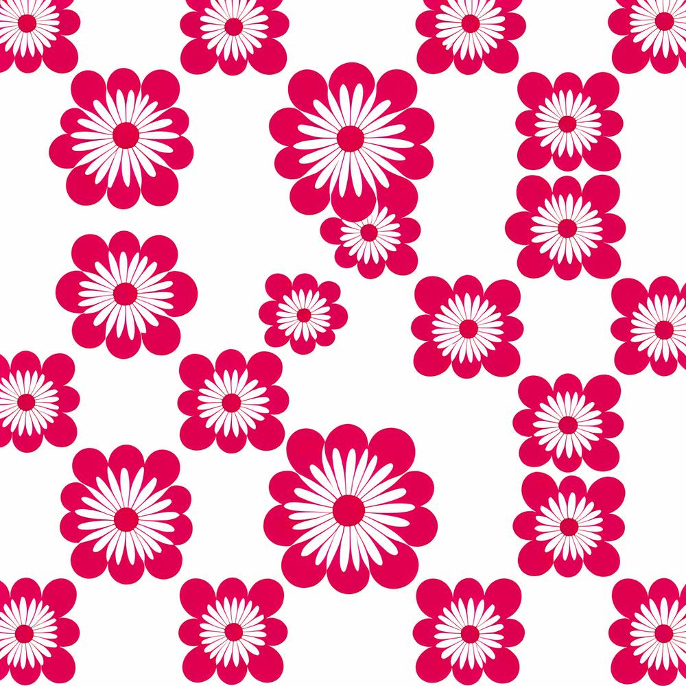 Motif floral Sakura, fleurs roses sur fond blanc