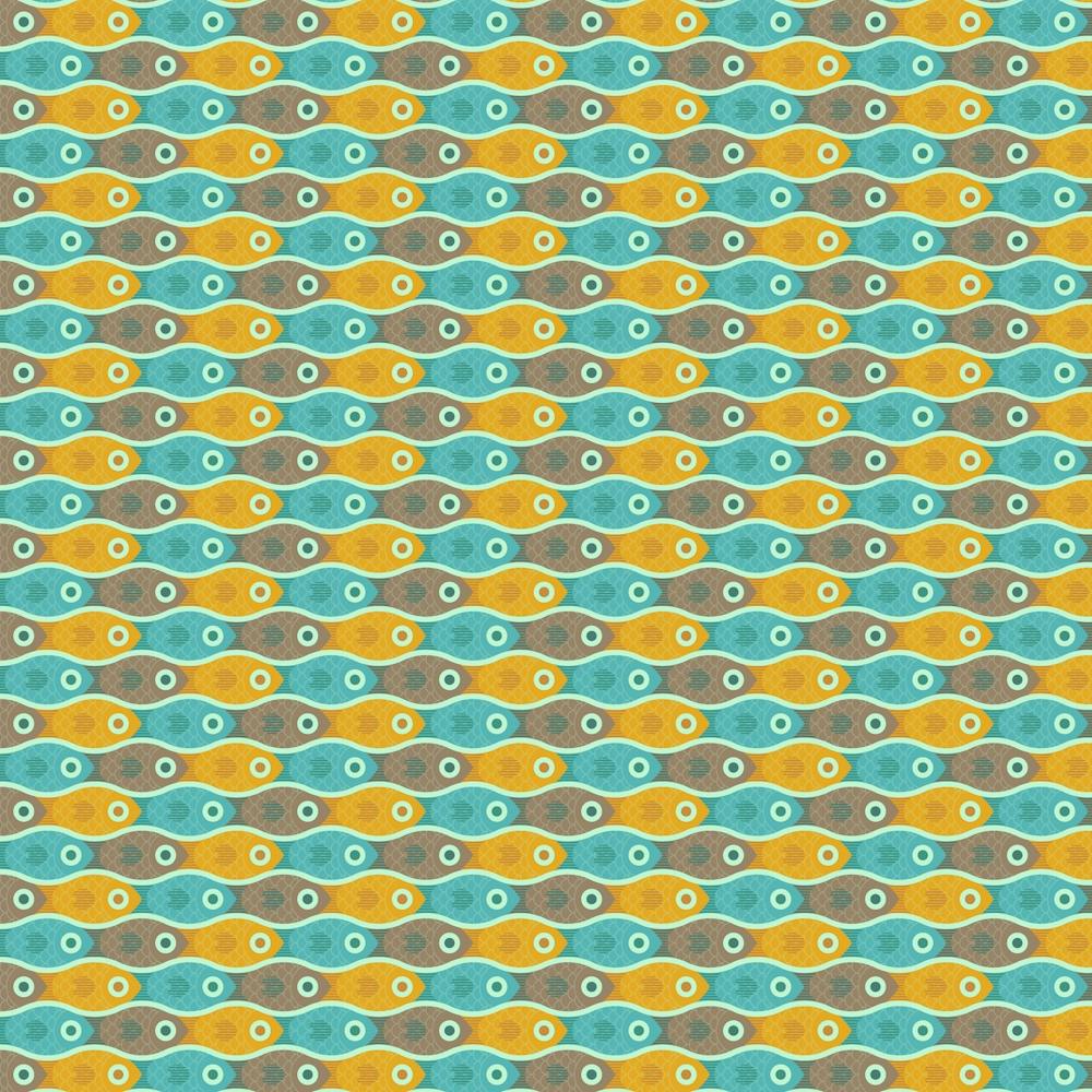 Beach Water Tessellating Fishes In Tropical Breeze